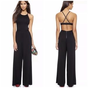 Alice + Olivia Open Back Cross Strap Jumpsuit